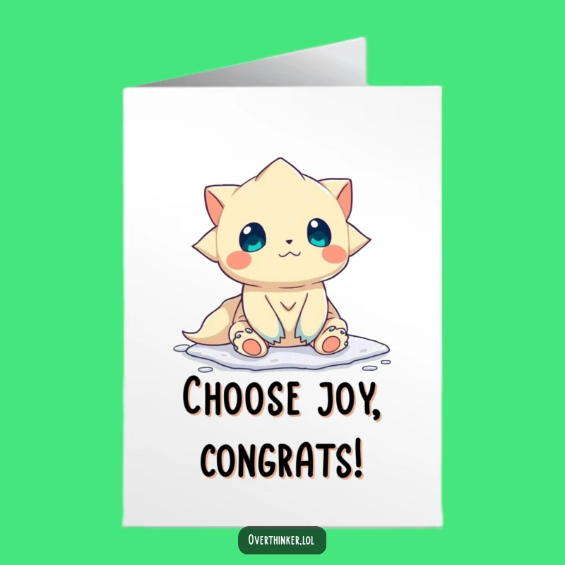 Free Printable Congrats Card: Frozen Creature - Humorous Downloadable for Celebrating Big Decisions