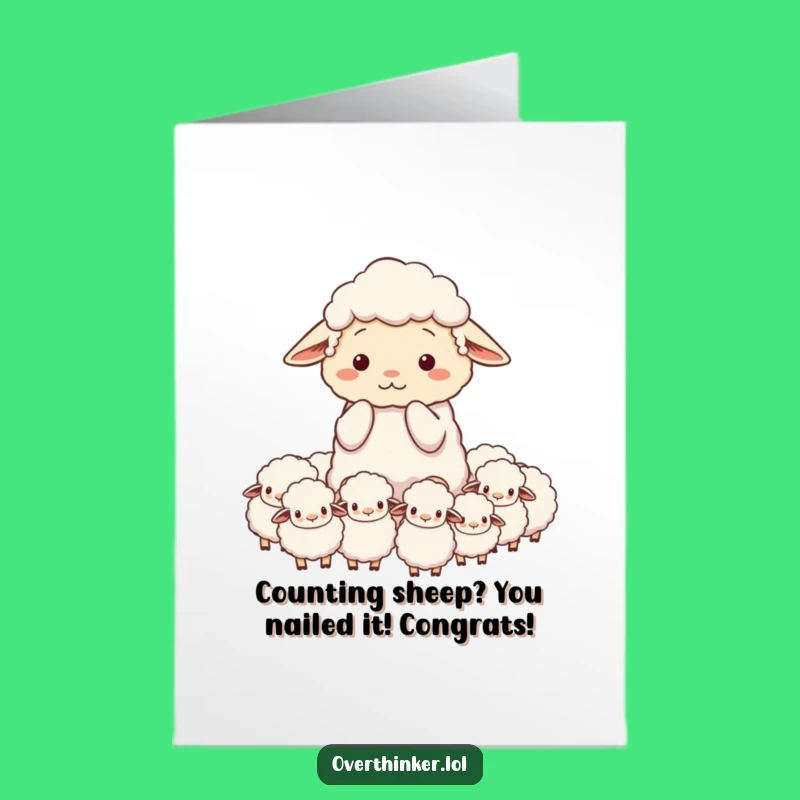 Free Printable Congrats Card: Overwhelmed Sheep Funny Downloadable Gift