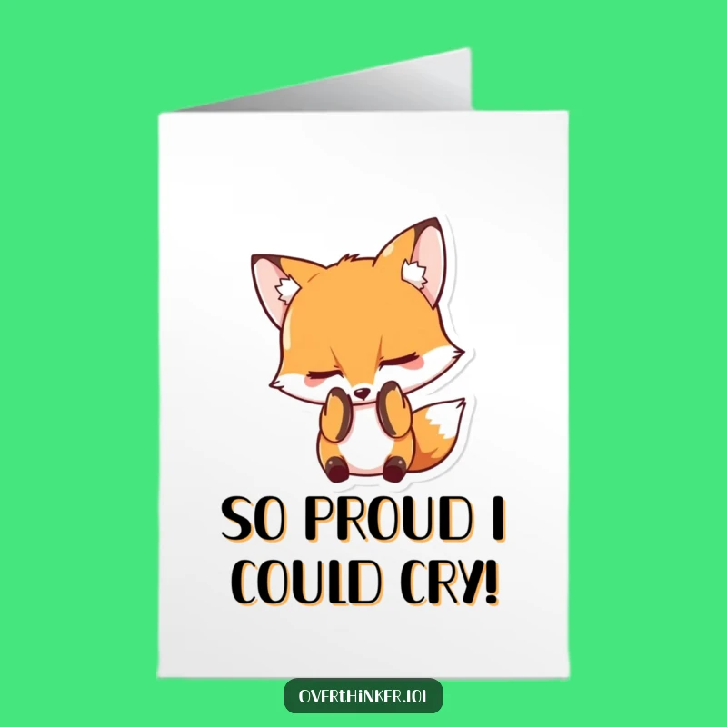 Free Printable Embarrassed Fox Congrats Card Funny Downloadable Gift for Oops Moments