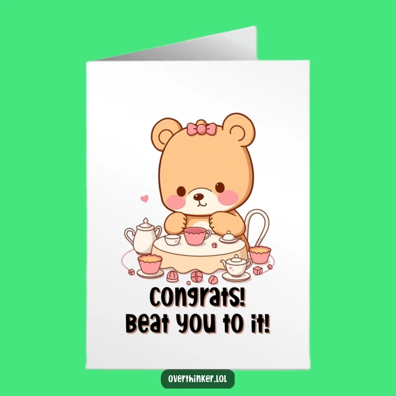 Free Printable Kawaii Bear Congrats Card - Planned Perfection Funny Downloadable!