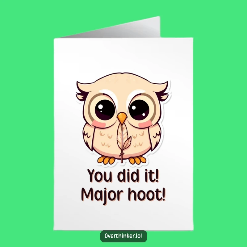 Free Printable Kawaii Owl Congratulations Card - Funny Downloadable Owl Gift