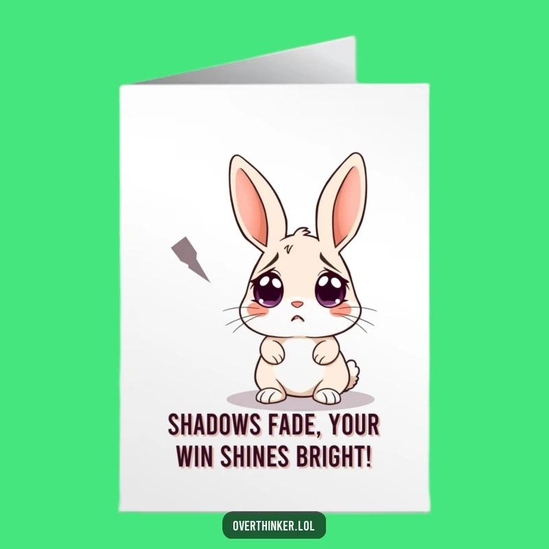 Free Printable Rabbit Congrats Card: Funny Overcoming Fear Downloadable