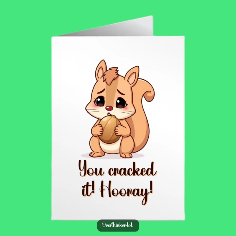 Free Printable Squirrel Congrats Card: Funny Perplexed Victory Downloadable Gift