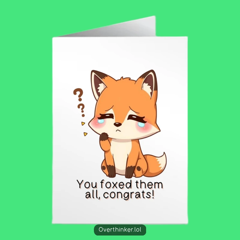 Free Printable Fox Congrats Card: Funny Effort Downloadable Gift