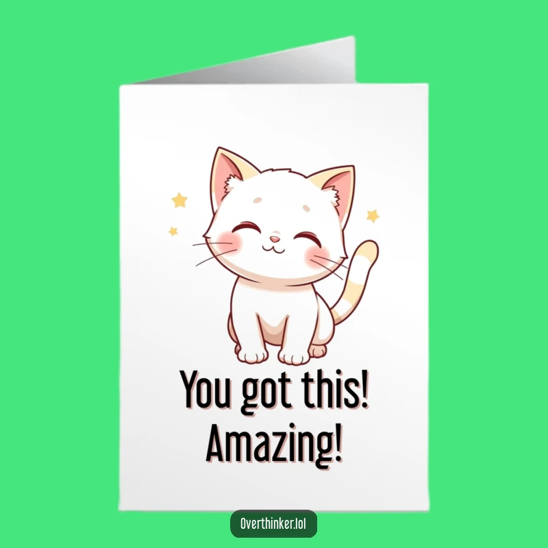 Calculating Cat's Free Printable Congratulations Card - Funny Downloadable Wishes