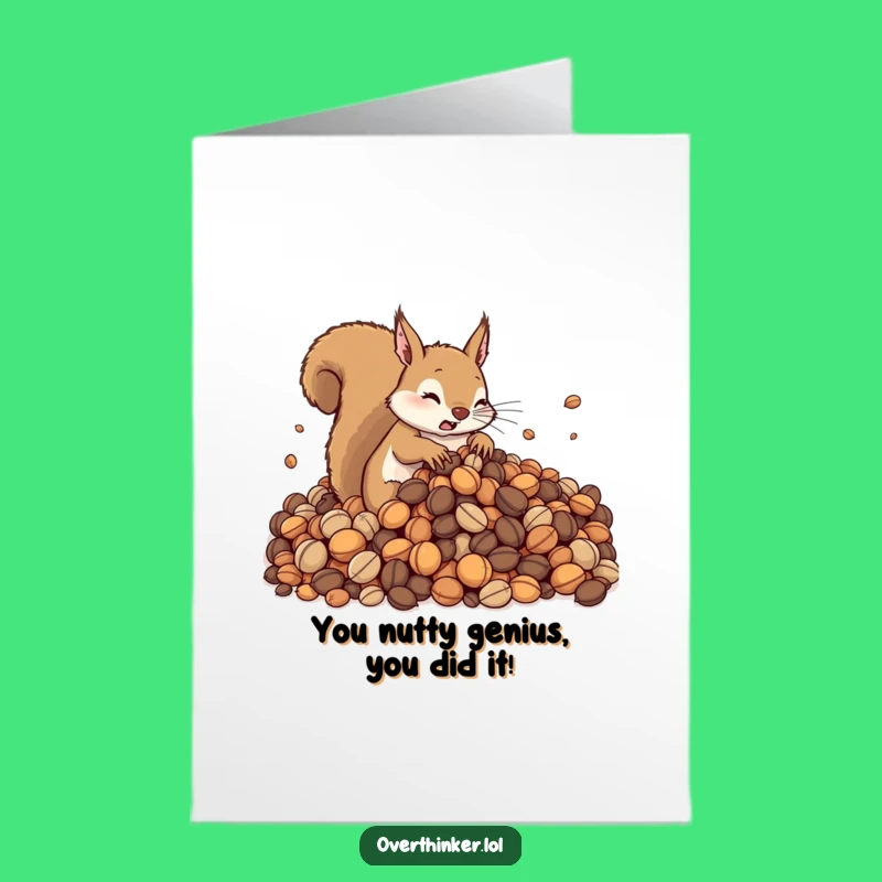 Free Printable Squirrel Congrats Card: Funny Nutty Success Downloadable Gift