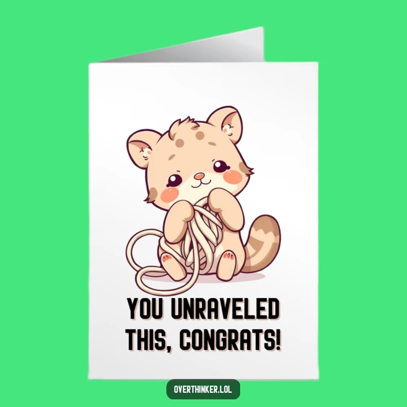 Free Printable Congrats Card: Funny Yarn Animal Knot for a Hilarious Downloadable Gift!