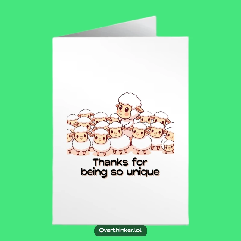 Free Printable Confused Sheep Thank You Card Funny Downloadable Gift for Puzzling Thanks