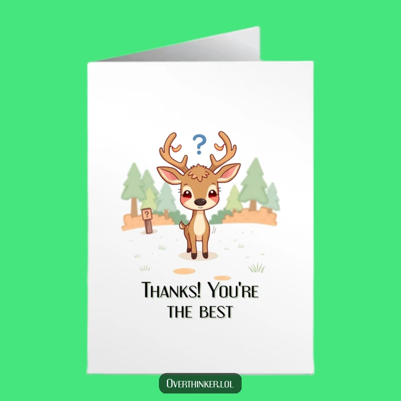 Free Printable Deer Thank You Card - Perplexed Gratitude Downloadable, Humorous Gift