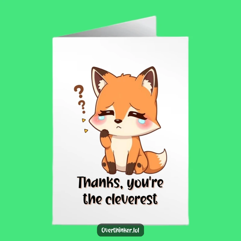 Free Printable Fox Thank You Card: Funny Forgetfulness Downloadable