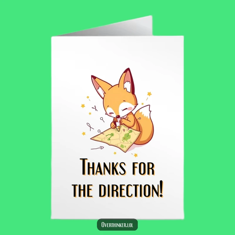 Free Printable Fox Thank You Card: Funny Lost Helper Downloadable Gift
