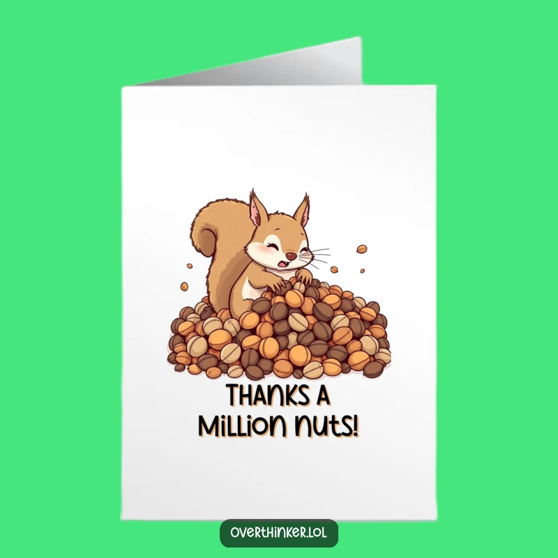 Free Printable Squirrel Thank You Card: Funny Nutty Gratitude Downloadable