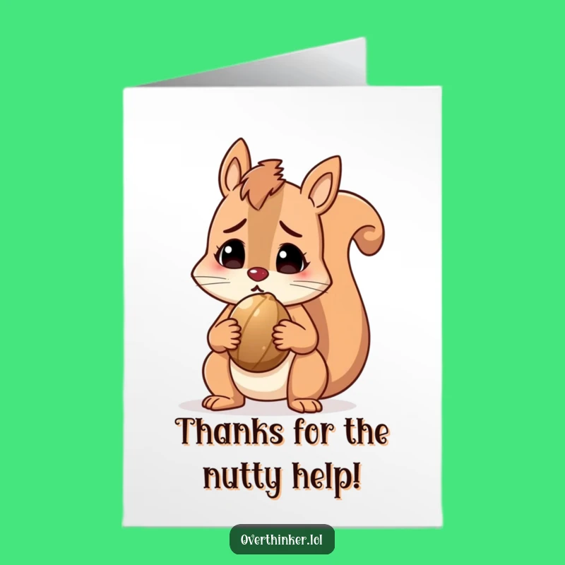 Free Printable Squirrel Thank You Card: Funny Perplexed Gratitude Downloadable Gift