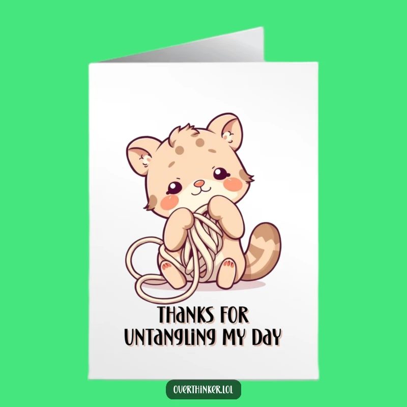 Free Printable Thank You Card: Hilarious Yarn Animal Knot for a Downloadable Grateful Gift!