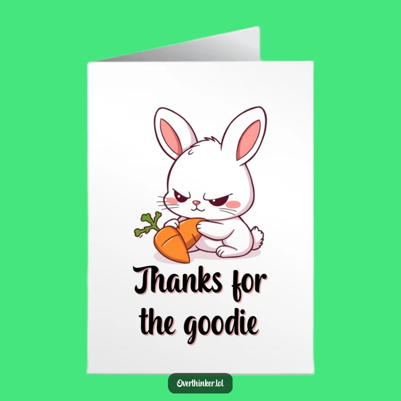 Free Printable Thank You Card: Obsessed Rabbit and Carrot, Best Downloadable Humorous Gift