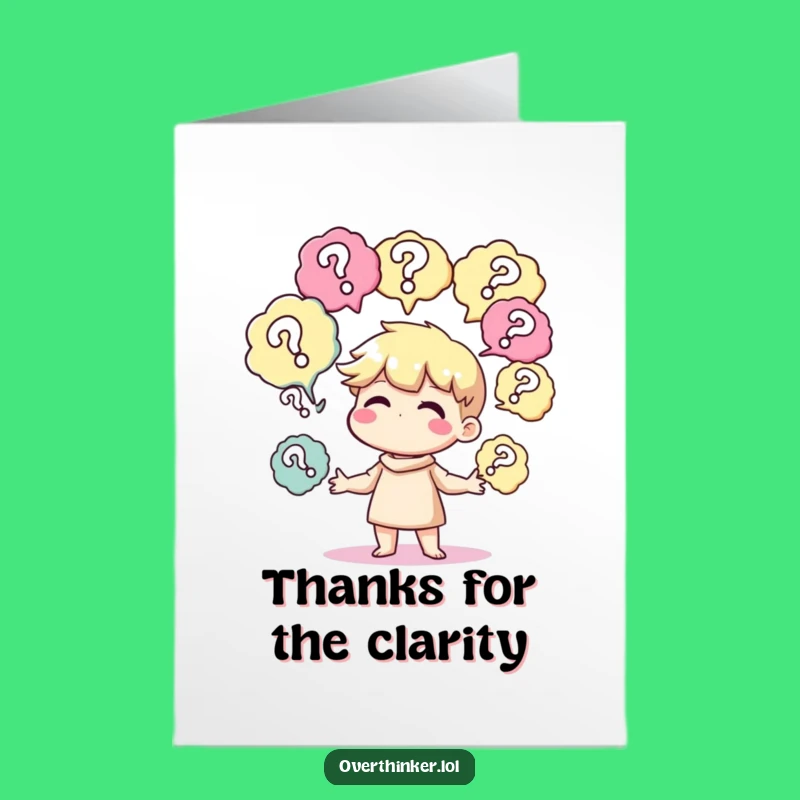 Free Printable Thank You Card: Question Mark Juggler, Humorous Downloadable Gift