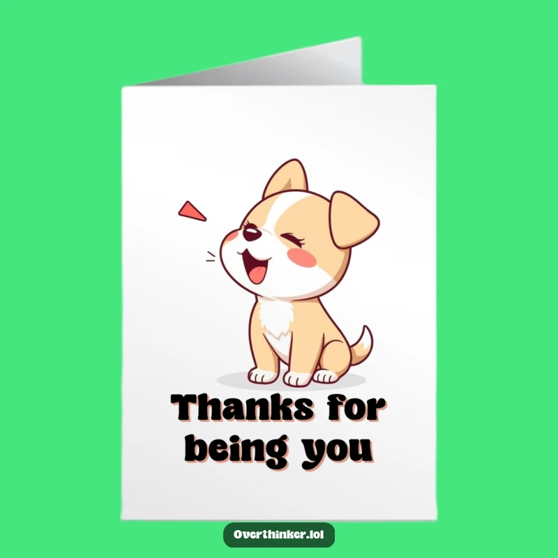 Humorous Free Printable Thank You Card: Dog's Shadow Scare, Downloadable Gratitude