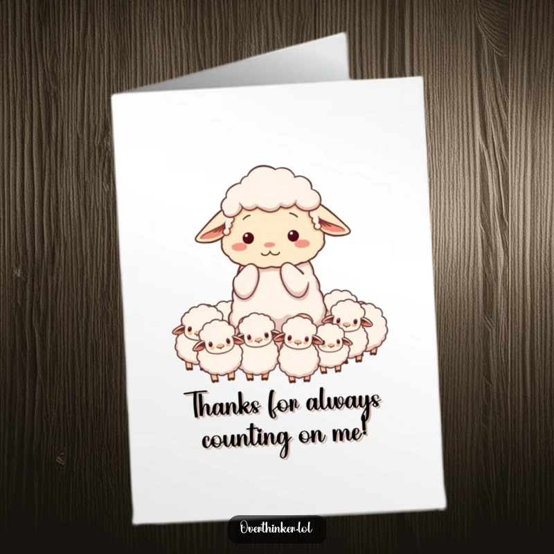 Funny Free Printable Thank You Card: Sheep looking frazzled, counting too many sheep, expressing thanks.