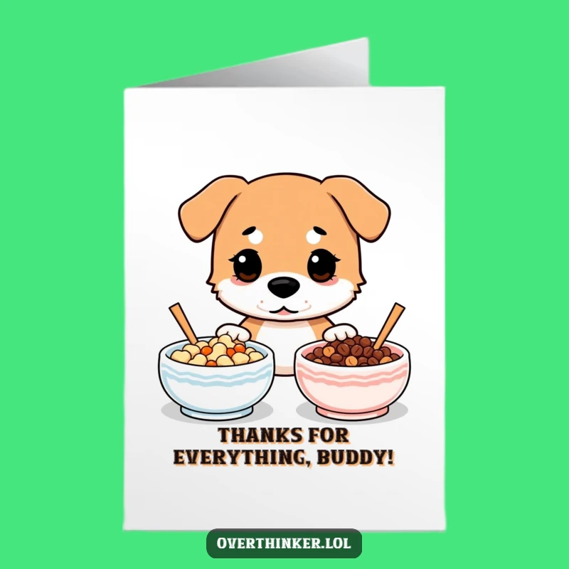 Free Printable Dog Thank You Card: Funny Downloadable Gift for Appreciating All the Options!