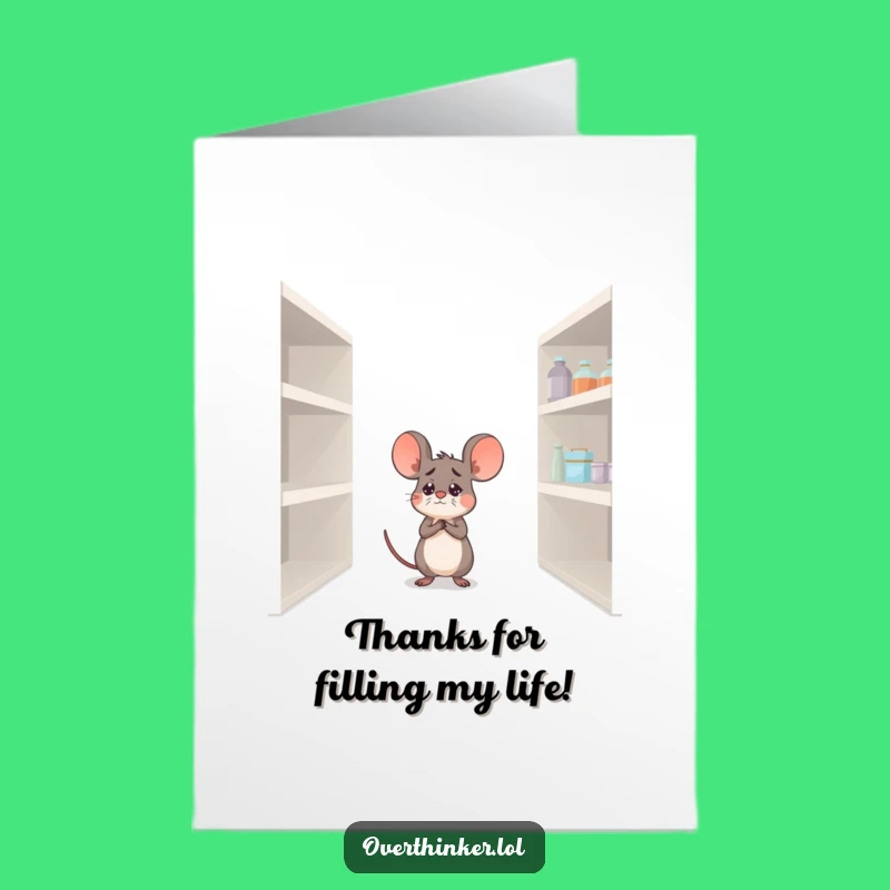 Free Printable Mouse Thanks Card: Funny Downloadable Gift for Smarter Shoppers