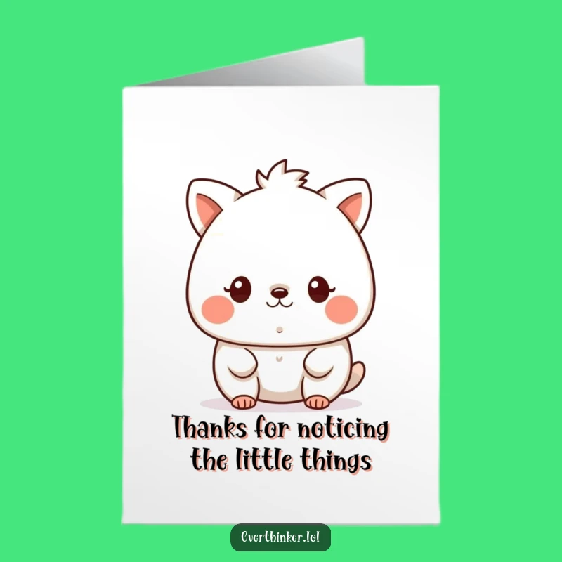 Free Printable Kawaii Thank You Card: Tiny Speck Gratitude Funny Downloadable