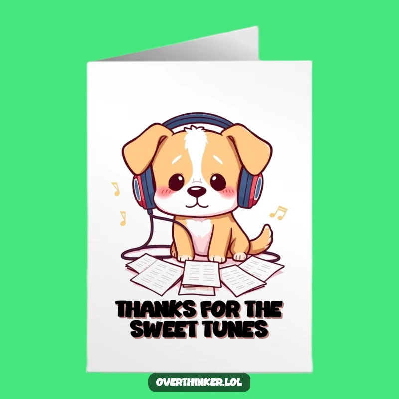 Free Printable Thank You Card: Dog's Tangled Tunes - A Funny Downloadable Appreciation Gift