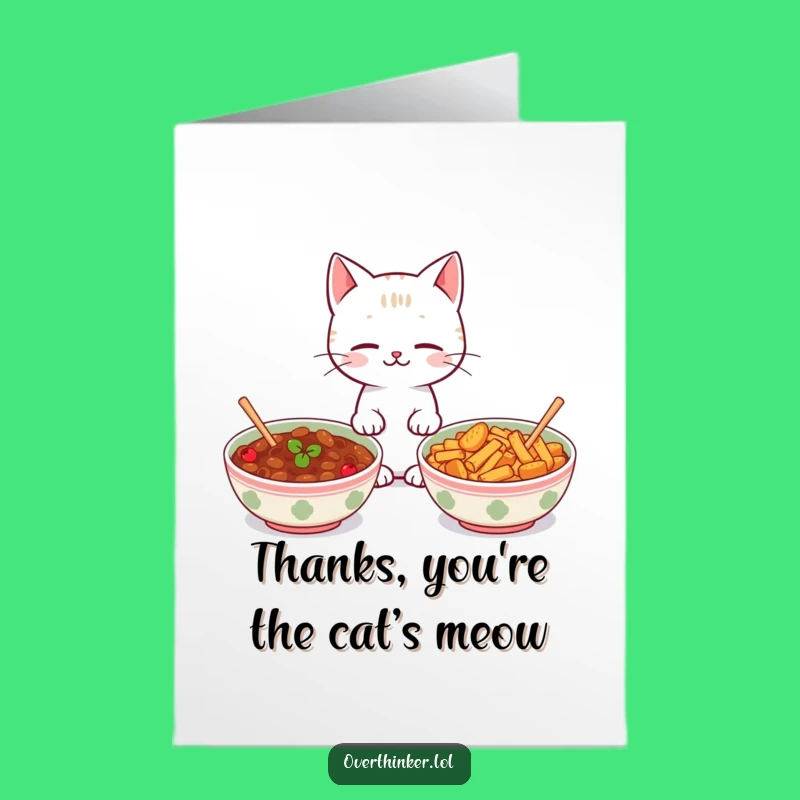 Free Printable Kawaii Cat Thank You Card - Funny Downloadable Gift