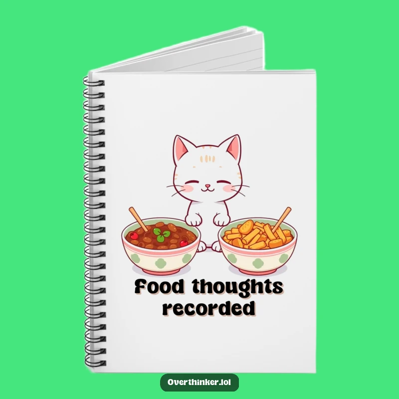 Funny Kawaii Cat Food Notebook - Journal Your Indecisive Moments