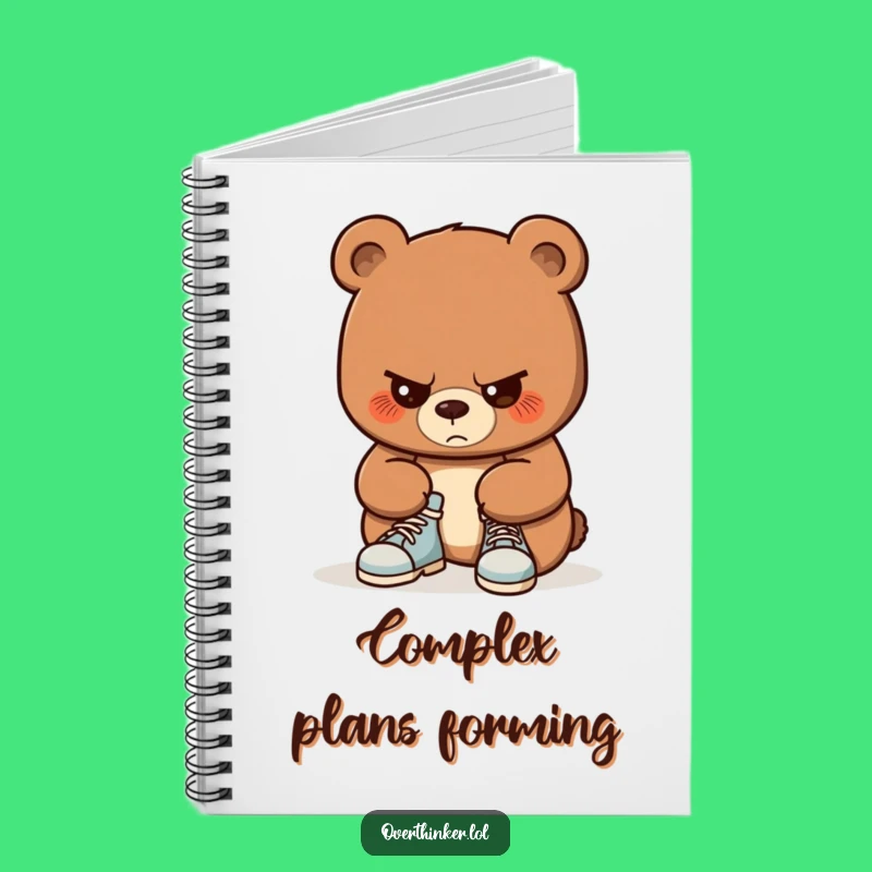 Funny Bear Shoe Tying Notebook: Focused Cub's Plans, Perfect Journal Gift