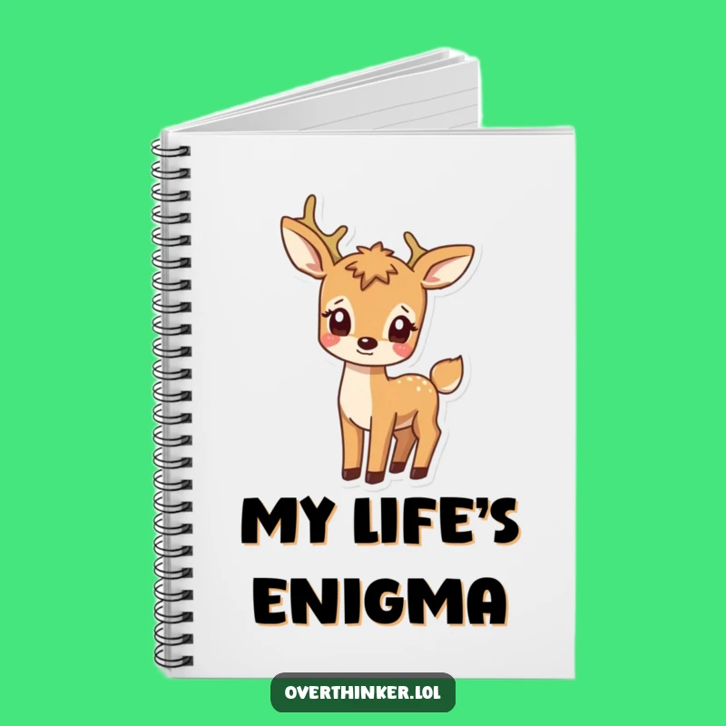 Funny Deer Watching Tail Notebook - Whimsical Journal Gift