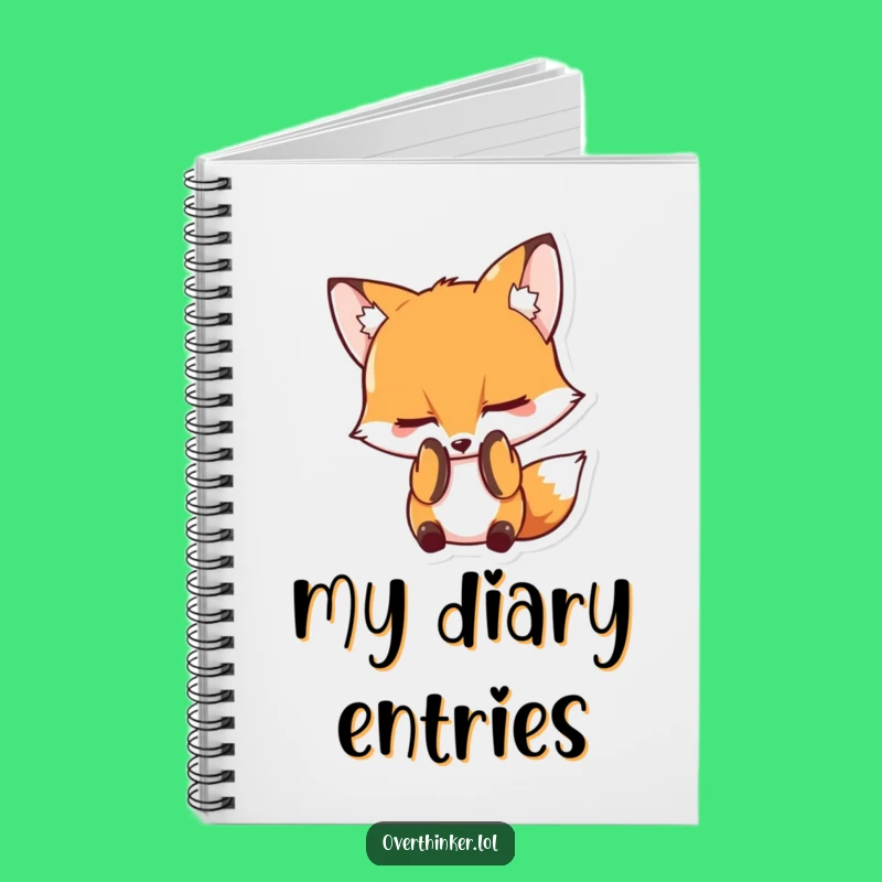 Funny Fox Notebook: Character's Embarrassed Journal Entry