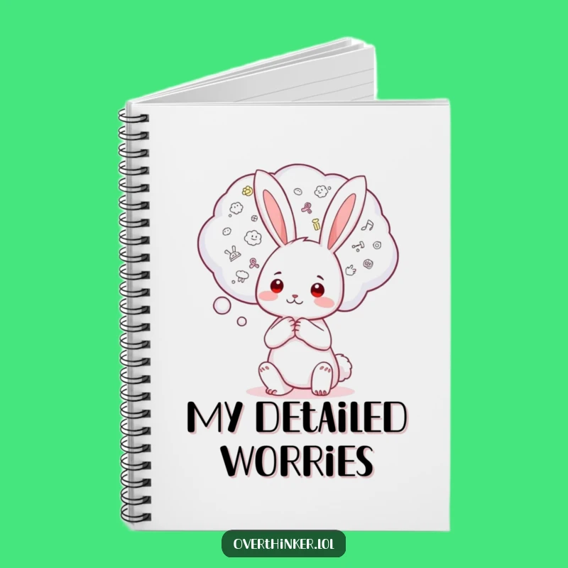 Funny Kawaii Rabbit Notebook: Worry Bubble Journal, Humorous Gift for Note-Takers