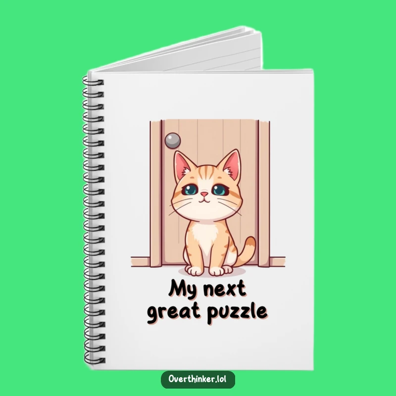 Funny Cat Mystery Notebook: Door Stare Journal, Feline Intrigue