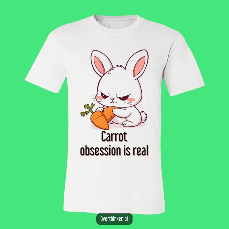 Funny Rabbit Carrot Stare T-Shirt - Quirky Rabbit Gift for Food-Focused Fun