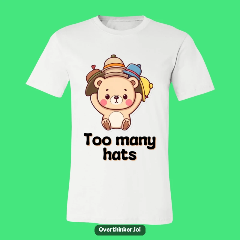 Funny Bear Balancing Hats T-Shirt - Cute Character Juggling Life Design
