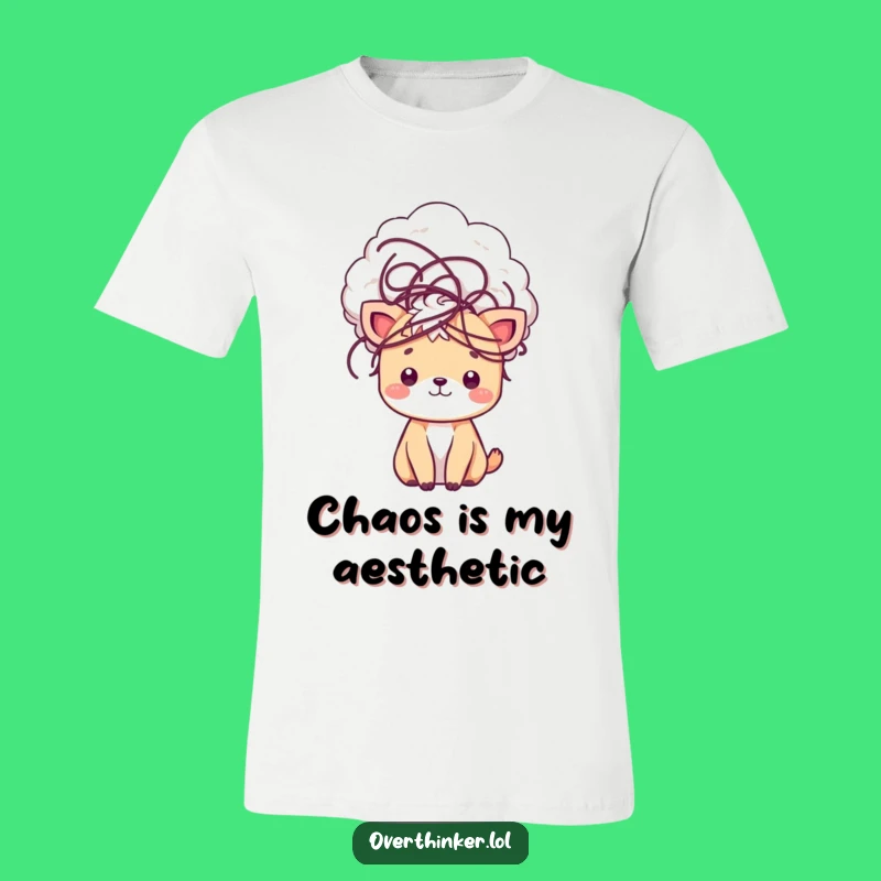 Funny Tangled Thoughts Kawaii T-Shirt: Cute Animal Overthinker Tee, Ideal Funny Gift