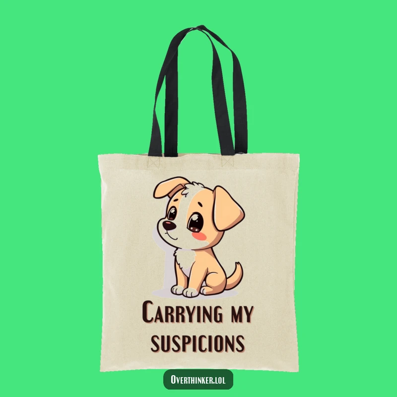 Funny Dog Tote Bag: Shadow Staring, Carry Your Dog's Mysteries