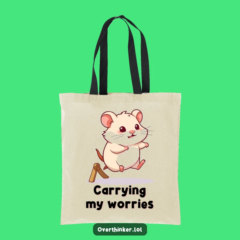 Funny Hamster Tote Bag: Thoughtful Wheel Runner, Carry Your Thoughts