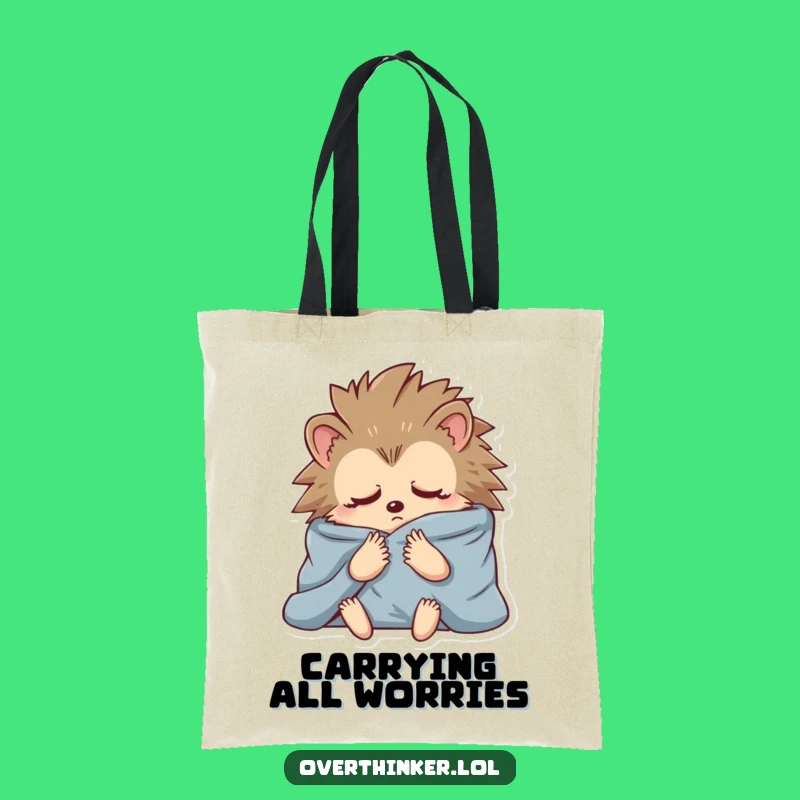 Funny Hedgehog Blanket Tote Bag: Carry Your Anxieties Hilariously!
