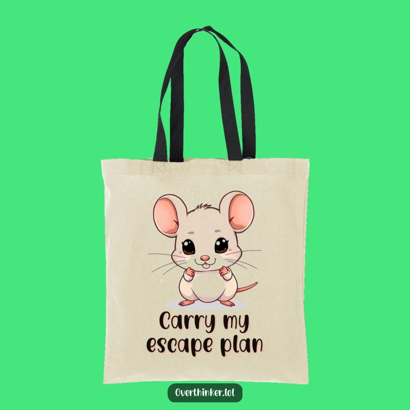 Funny Mouse Danger Tote Bag: Carry Your Paranoia Hilariously!