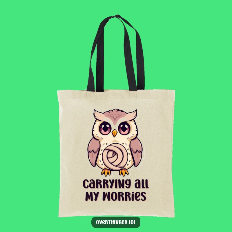 Funny Owl Deep Thought Tote Bag - Stylish & Humorous Owl Shopping Gift