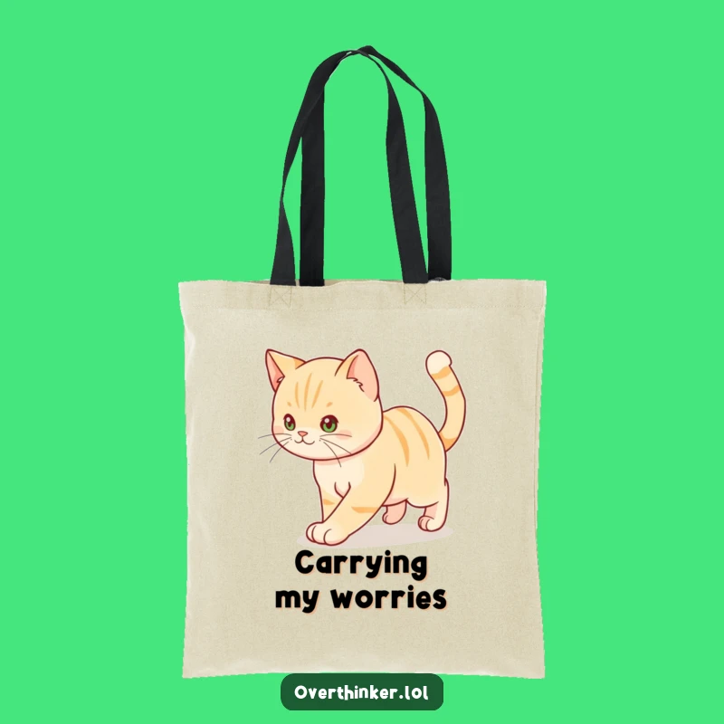 Funny Pacing Cat Tote Bag: Hilarious Accessory for Anxious Cat Lovers