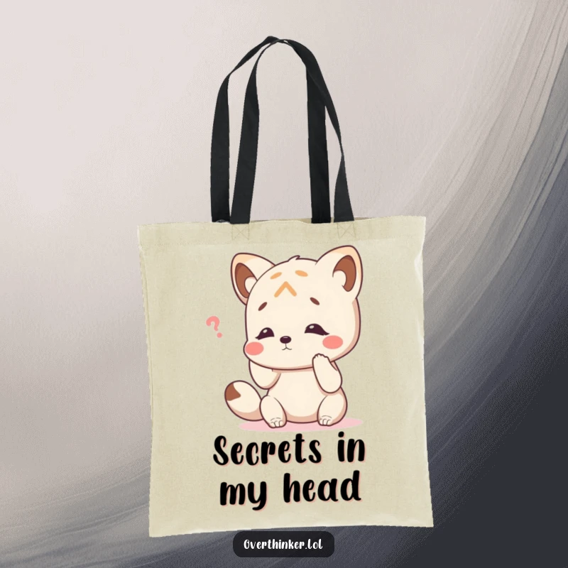 Funny tote bag showcasing an animal character comically tapping its head, representing the universal experience of trying to remember.