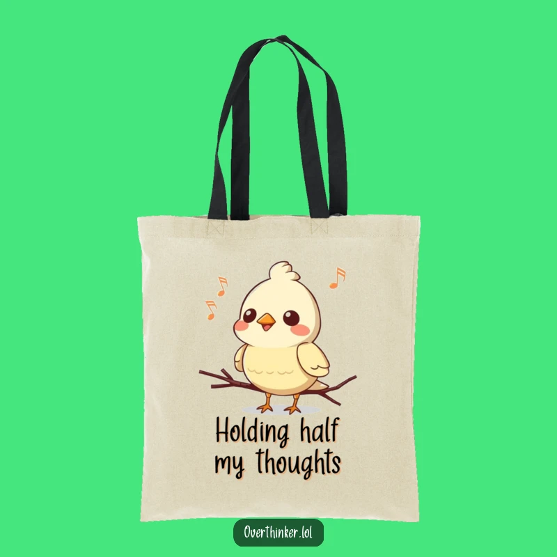 Funny Kawaii Bird Tote Bag: Carrying Notes, Perfect Music Lover Gift