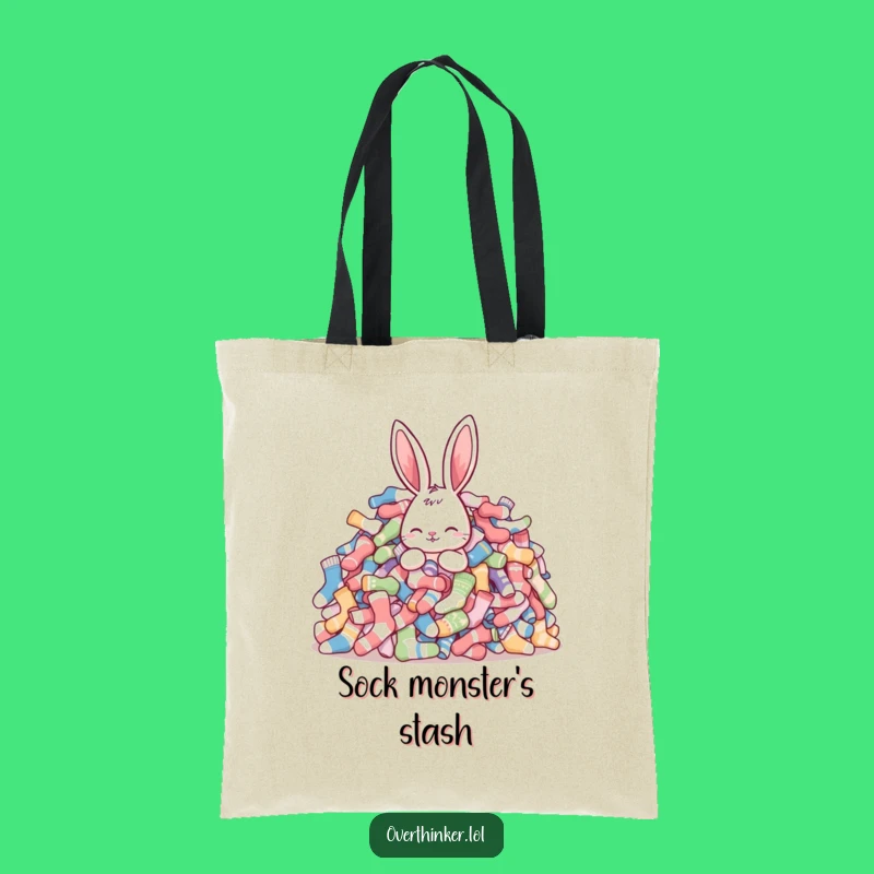 Funny Rabbit Sock Organizer Tote: Stylish & Humorous Gift for Shoppers