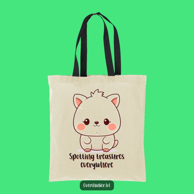 Funny Intense Focus Kawaii Tote Bag: Cute Animal Speck Carrier, Great Funny Gift